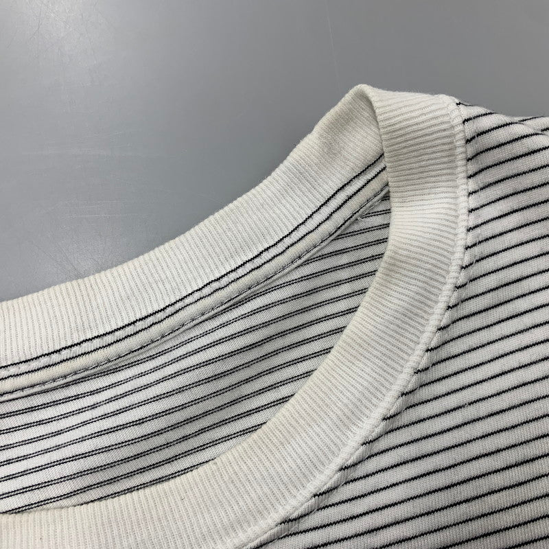 【中古品】【メンズ】 ENNOY エンノイ SS22BRENCT05AM 22SS SS BORDER TEE ショートスリーブ ボーダー Tシャツ トップス 半袖 140-260814-cs-02-izu サイズ：M カラー：ホワイト×ブラック 万代Net店