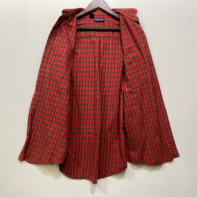 【現状渡し品】【メンズ】 PATAGONIA パタゴニア ポルトガル製 COTTON CHECK L S SHIRT コットン チェック ロングスリーブ シャツ トップス 144-260825-yn-05-izu サイズ：S カラー：レッド系 万代Net店