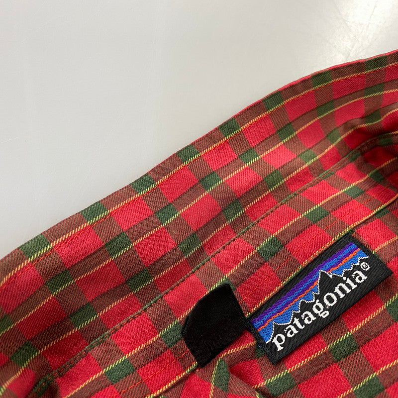 【現状渡し品】【メンズ】 PATAGONIA パタゴニア ポルトガル製 COTTON CHECK L S SHIRT コットン チェック ロングスリーブ シャツ トップス 144-260825-yn-05-izu サイズ：S カラー：レッド系 万代Net店