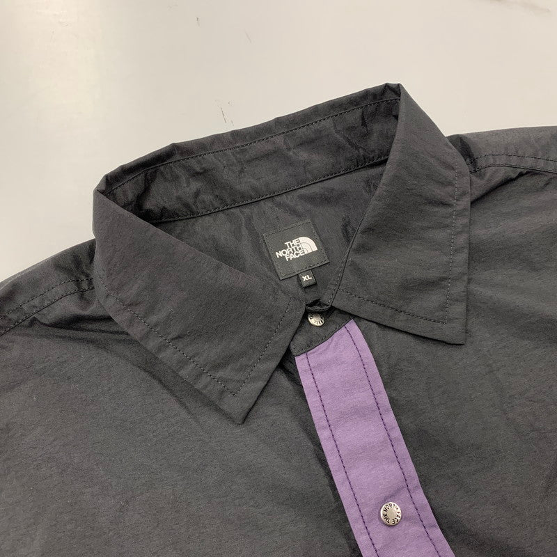 【中古美品】【メンズ】 THE NORTH FACE ザ・ノースフェイス NR62550 LS NUPTSE SHIRT ロングスリーブ ヌプシ シャツ トップス 長袖 144-260814-cs-03-izu サイズ：XL カラー：パープル×ブラック 万代Net店
