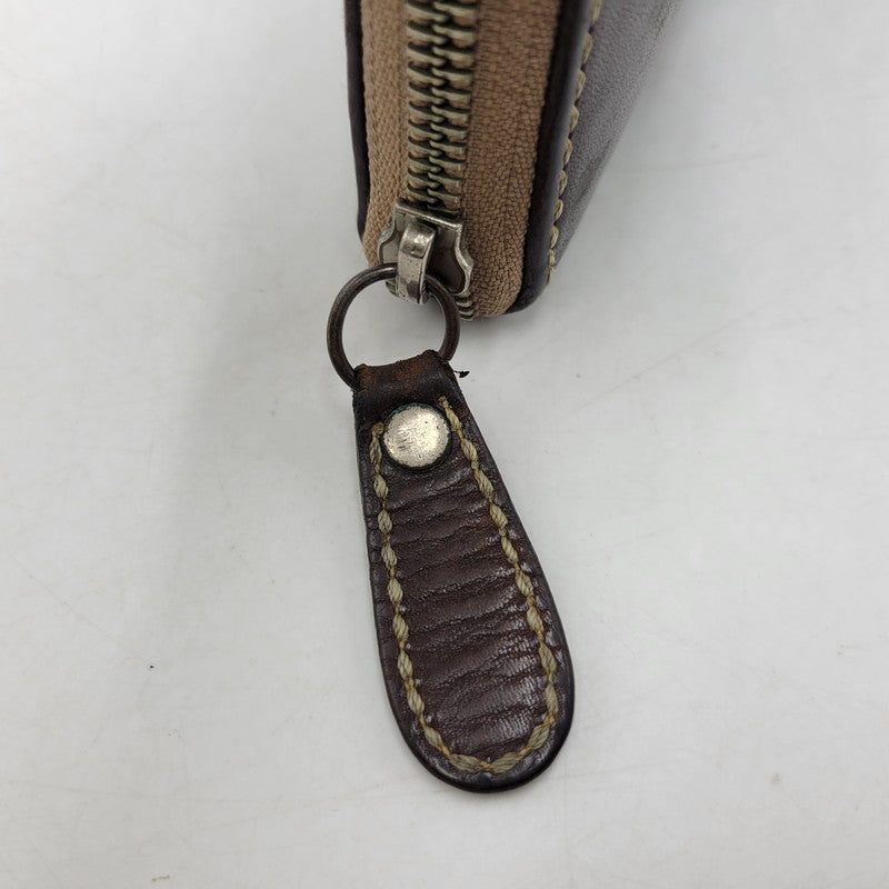 【現状渡し品】【メンズ/レディース】 SAAD サード ROUNDZIP LEATHER WALLET ラウンドジップ レザー ウォレット 財布 サイフ 200-260826-ay-18-izu カラー：ブラウン 万代Net店