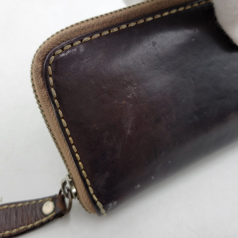 【現状渡し品】【メンズ/レディース】 SAAD サード ROUNDZIP LEATHER WALLET ラウンドジップ レザー ウォレット 財布 サイフ 200-260826-ay-18-izu カラー：ブラウン 万代Net店