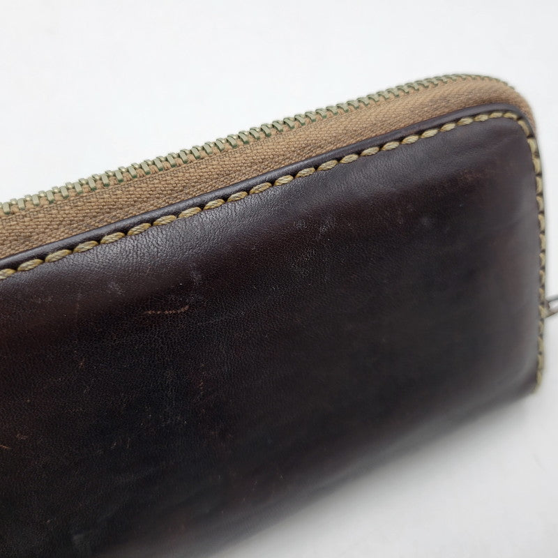 【現状渡し品】【メンズ/レディース】 SAAD サード ROUNDZIP LEATHER WALLET ラウンドジップ レザー ウォレット 財布 サイフ 200-260826-ay-18-izu カラー：ブラウン 万代Net店