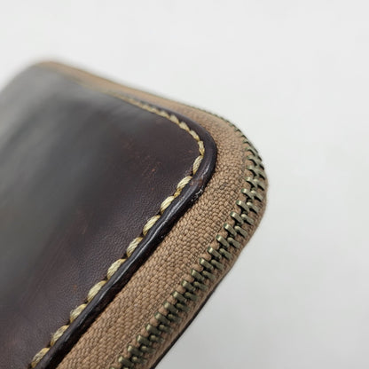 【現状渡し品】【メンズ/レディース】 SAAD サード ROUNDZIP LEATHER WALLET ラウンドジップ レザー ウォレット 財布 サイフ 200-260826-ay-18-izu カラー：ブラウン 万代Net店