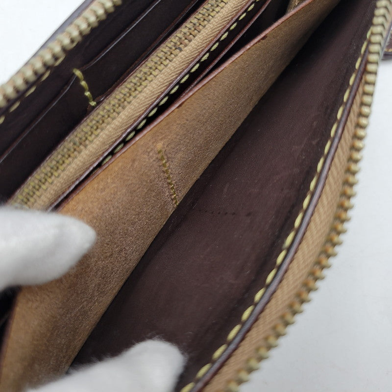 【現状渡し品】【メンズ/レディース】 SAAD サード ROUNDZIP LEATHER WALLET ラウンドジップ レザー ウォレット 財布 サイフ 200-260826-ay-18-izu カラー：ブラウン 万代Net店