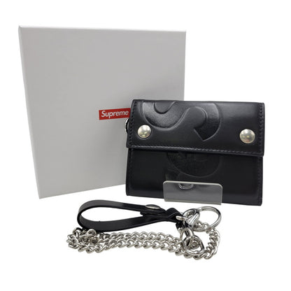 【中古品】【メンズ/レディース】 SUPREME シュプリーム LEATHER CHAIN WALLET レザー チェーン ウォレット 財布 三つ折り財布 200-260818-cs-15-izu カラー：ブラック 万代Net店
