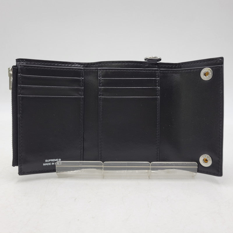 【中古品】【メンズ/レディース】 SUPREME シュプリーム LEATHER CHAIN WALLET レザー チェーン ウォレット 財布 三つ折り財布 200-260818-cs-15-izu カラー：ブラック 万代Net店
