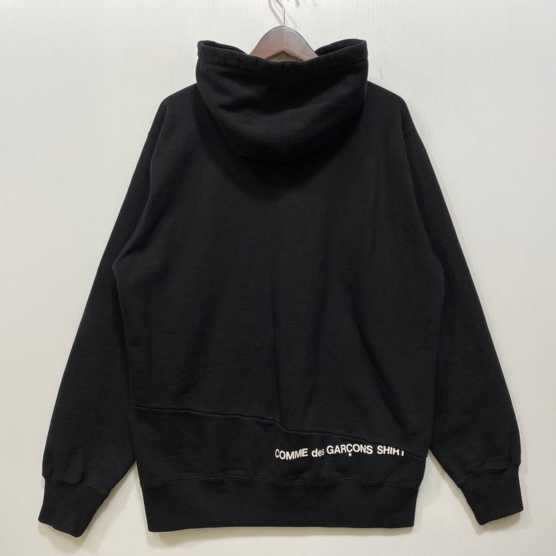【中古品】【メンズ】 Supreme シュプリーム × COMME DES GARCONS SHIRT コムデギャルソンシャツ SPLIT BOX LOGO HOODED SWEATSHIRT ロゴ パーカー 149-260820-as-04-izu サイズ：L カラー：ブラック 万代Net店