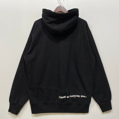 【中古品】【メンズ】 Supreme シュプリーム × COMME DES GARCONS SHIRT コムデギャルソンシャツ SPLIT BOX LOGO HOODED SWEATSHIRT ロゴ パーカー 149-260820-as-04-izu サイズ：L カラー：ブラック 万代Net店