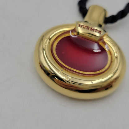【中古品】【メンズ/レディース】 VINTAGE HERMES ヴィンテージ エルメス PERFUME BOTTLE NECKLACE パフューム ボトル ネックレス アクセサリー 182-260818-cs-18-izu カラー：ゴールド×レッド×ブラック 万代Net店
