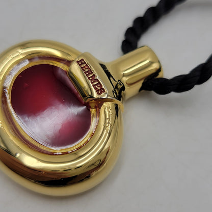 【中古品】【メンズ/レディース】 VINTAGE HERMES ヴィンテージ エルメス PERFUME BOTTLE NECKLACE パフューム ボトル ネックレス アクセサリー 182-260818-cs-18-izu カラー：ゴールド×レッド×ブラック 万代Net店