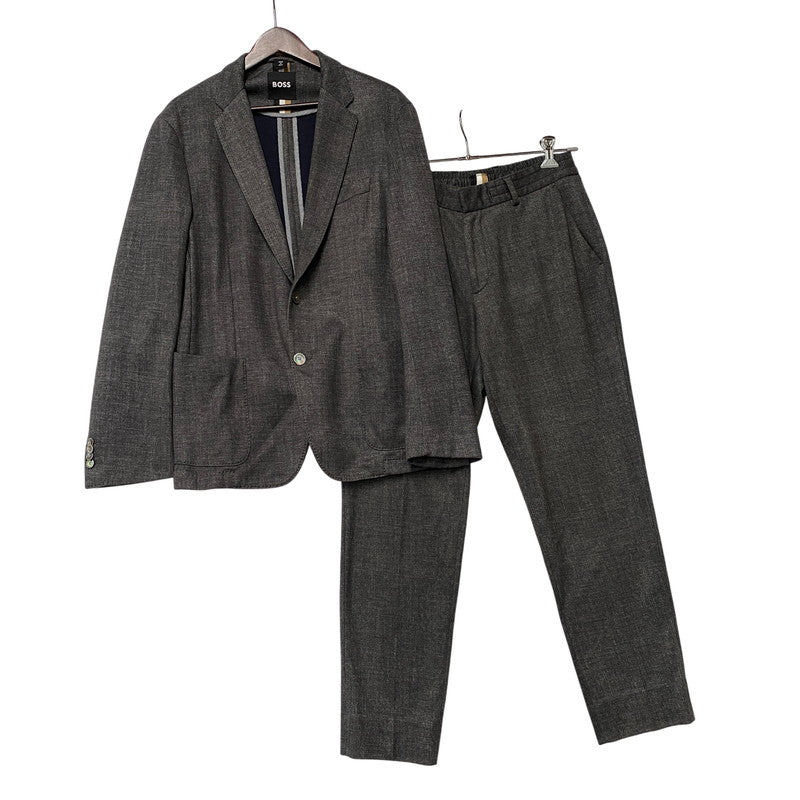 【中古品】【メンズ】 HUGO BOSS ヒューゴボス TAILORED SET UP テーラード セットアップ 141-260821-cs-14-izu サイズ：上50/下48 カラー：グレー系 万代Net店