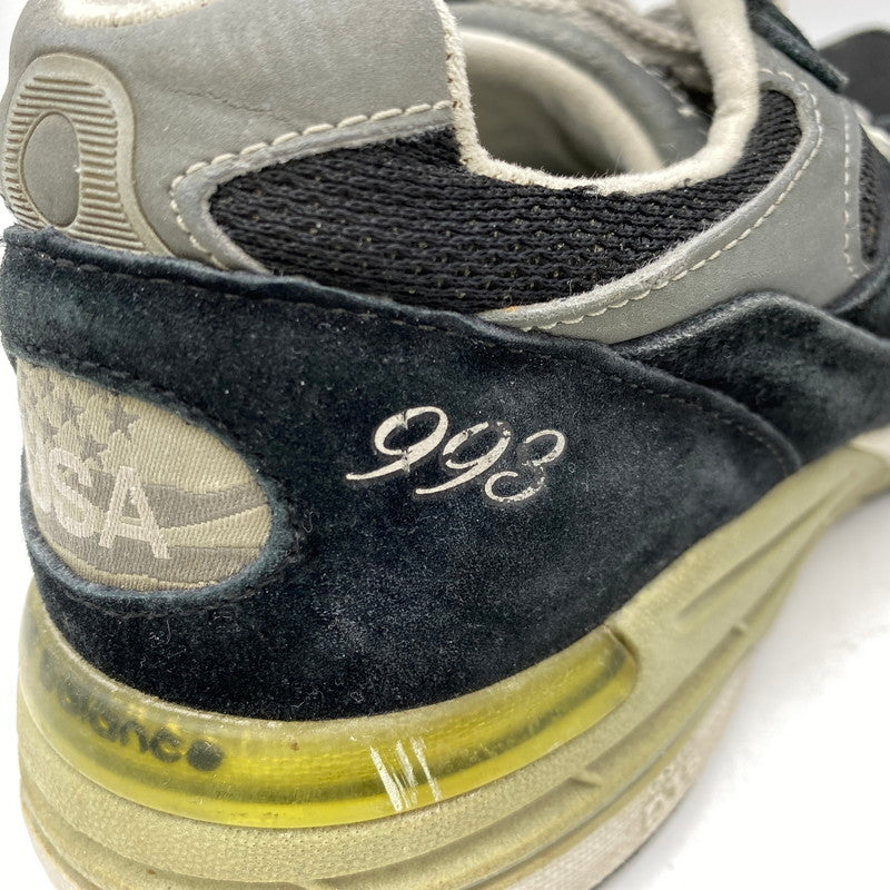 【現状渡し品】【メンズ/レディース】 NEW BALANCE ニューバランス USA製 MR993BK スニーカー 靴 162-260829-kh-09-izu サイズ：26 カラー：ブラック×グレー 万代Net店