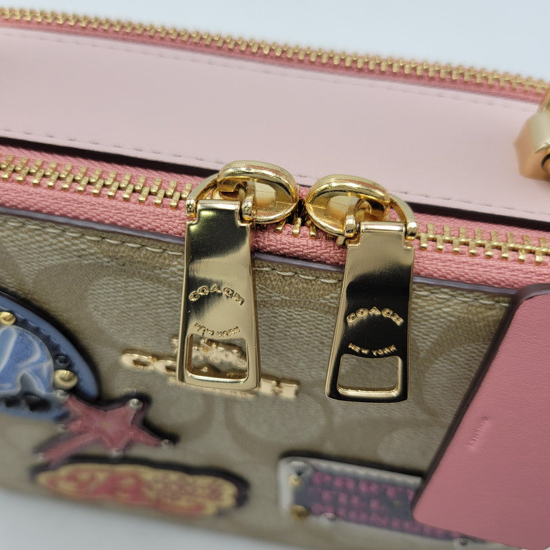 【中古品】【レディース】 COACH コーチ × DISNEY ディズニー 2WAY BAG C1434 ショルダー バッグ カバン 鞄 180-260817-as-02-izu カラー：ベージュ×ピンク 万代Net店
