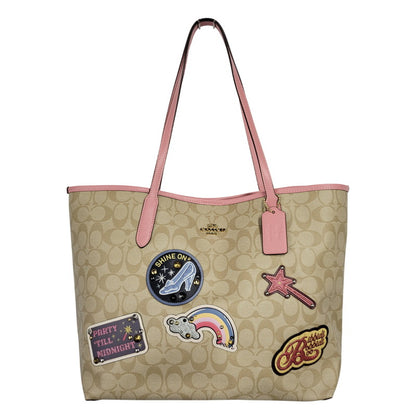 【中古品】【レディース】 COACH コーチ × DISNEY ディズニー TOTE BAG C3724 トートバッグ カバン 鞄 180-260817-as-03-izu カラー：ベージュ×ピンク 万代Net店