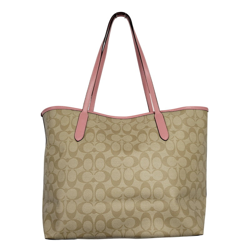 【中古品】【レディース】 COACH コーチ × DISNEY ディズニー TOTE BAG C3724 トートバッグ カバン 鞄 180-260817-as-03-izu カラー：ベージュ×ピンク 万代Net店