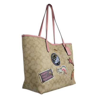 【中古品】【レディース】 COACH コーチ × DISNEY ディズニー TOTE BAG C3724 トートバッグ カバン 鞄 180-260817-as-03-izu カラー：ベージュ×ピンク 万代Net店