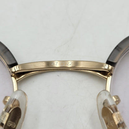 【中古品】【メンズ/レディース】 EYEVAN アイヴァン BLANKS EYEWEAR ブランクス アイウェア メガネ 203-260817-as-08-izu サイズ：47□22-145 カラー：ゴールド×グレー 万代Net店