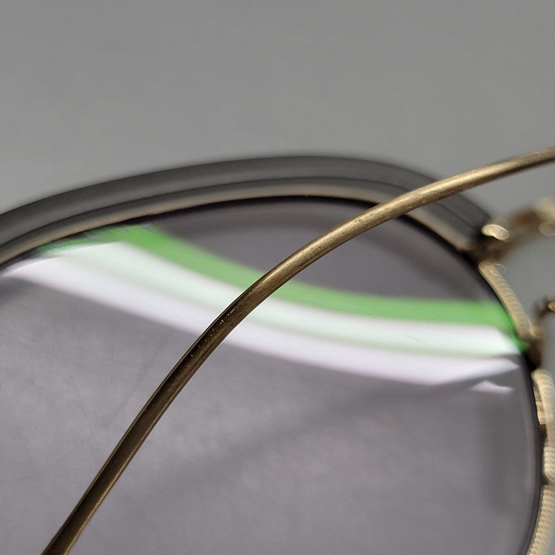 【中古品】【メンズ/レディース】 EYEVAN アイヴァン BLANKS EYEWEAR ブランクス アイウェア メガネ 203-260817-as-08-izu サイズ：47□22-145 カラー：ゴールド×グレー 万代Net店