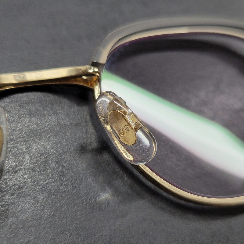 【中古品】【メンズ/レディース】 EYEVAN アイヴァン BLANKS EYEWEAR ブランクス アイウェア メガネ 203-260817-as-08-izu サイズ：47□22-145 カラー：ゴールド×グレー 万代Net店