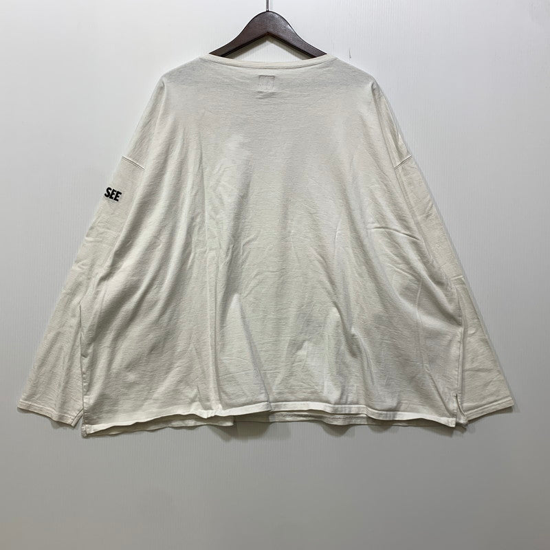 【中古品】【メンズ】 SEE SEE シーシー OVERSIZED LS TEE オーバーサイズド ロングスリーブ Tシャツ トップス 長袖 140-260828-cs-15-izu サイズ：XL カラー：ホワイト 万代Net店