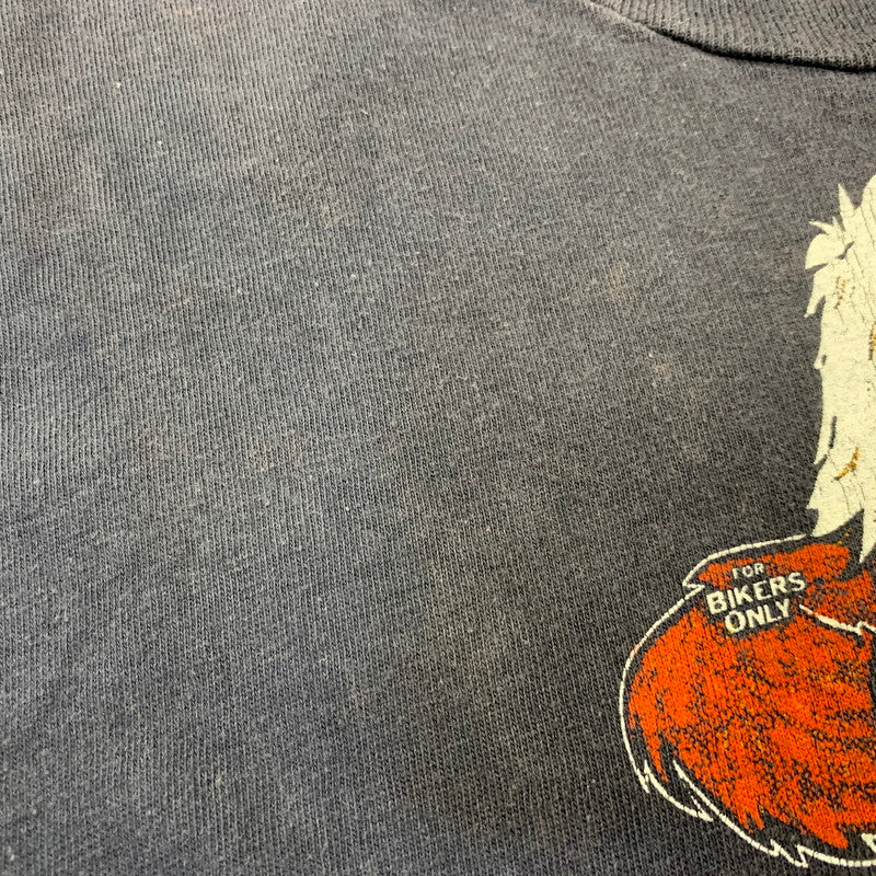 【中古品】【メンズ】 HARLEY-DAVIDSON HANES ハーレーダビッドソン USA製 両シングル 80S DON'T MESS WITH U.S. TEE Tシャツ 半袖 トップス 146-260827-yn-05-izu サイズ：M カラー：ネイビー 万代Net店