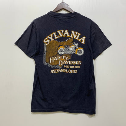 【中古品】【メンズ】 HARLEY-DAVIDSON HANES ハーレーダビッドソン USA製 両シングル 80S DON'T MESS WITH U.S. TEE Tシャツ 半袖 トップス 146-260827-yn-05-izu サイズ：M カラー：ネイビー 万代Net店