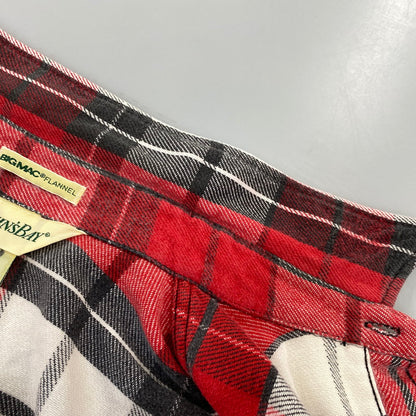 【中古品】【メンズ】 ST. JOHN’S BAY セントジョンズベイ BIG MAC FLANNEL ビッグマック FLANNEL CHECK SHIRT フランネルチェックシャツ 長袖 USA製 146-260818-as-15-izu サイズ：L カラー：レッド系 万代Net店