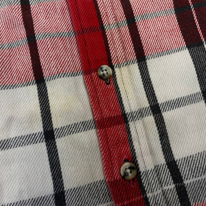 【中古品】【メンズ】 ST. JOHN’S BAY セントジョンズベイ BIG MAC FLANNEL ビッグマック FLANNEL CHECK SHIRT フランネルチェックシャツ 長袖 USA製 146-260818-as-15-izu サイズ：L カラー：レッド系 万代Net店
