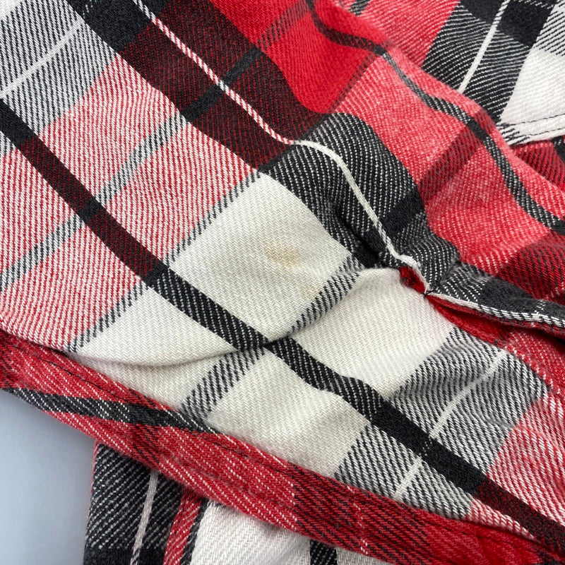 【中古品】【メンズ】 ST. JOHN’S BAY セントジョンズベイ BIG MAC FLANNEL ビッグマック FLANNEL CHECK SHIRT フランネルチェックシャツ 長袖 USA製 146-260818-as-15-izu サイズ：L カラー：レッド系 万代Net店