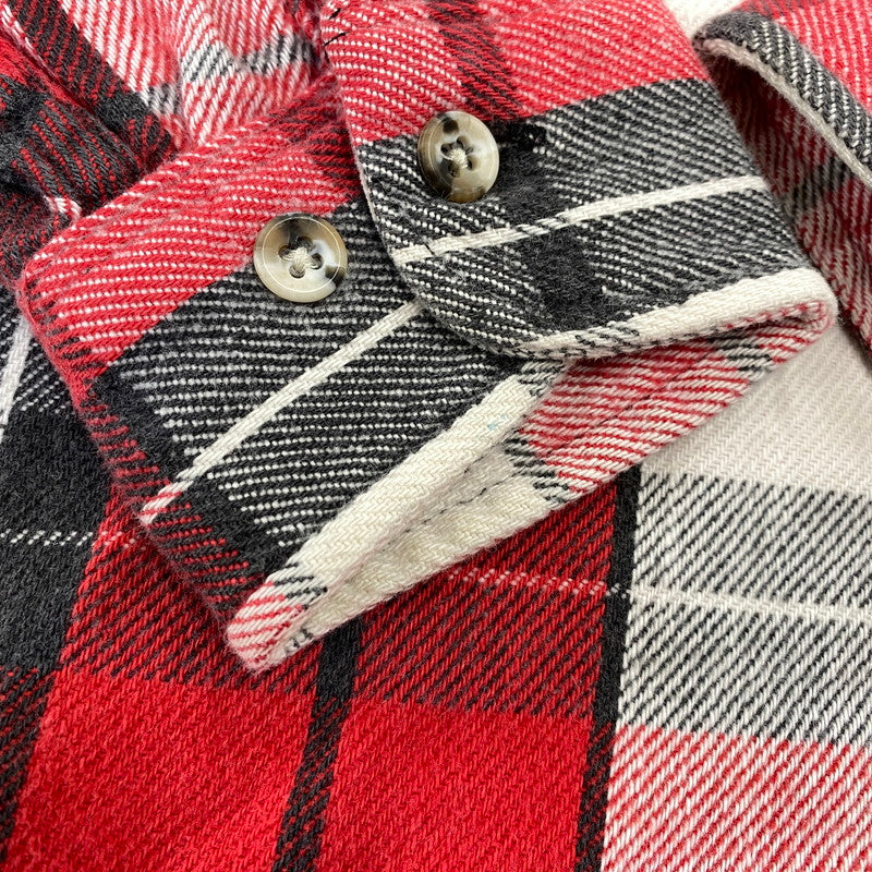 【中古品】【メンズ】 ST. JOHN’S BAY セントジョンズベイ BIG MAC FLANNEL ビッグマック FLANNEL CHECK SHIRT フランネルチェックシャツ 長袖 USA製 146-260818-as-15-izu サイズ：L カラー：レッド系 万代Net店