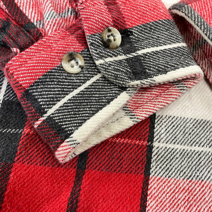 【中古品】【メンズ】 ST. JOHN’S BAY セントジョンズベイ BIG MAC FLANNEL ビッグマック FLANNEL CHECK SHIRT フランネルチェックシャツ 長袖 USA製 146-260818-as-15-izu サイズ：L カラー：レッド系 万代Net店