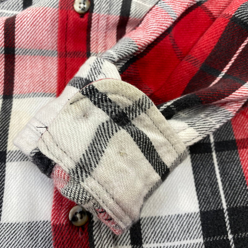 【中古品】【メンズ】 ST. JOHN’S BAY セントジョンズベイ BIG MAC FLANNEL ビッグマック FLANNEL CHECK SHIRT フランネルチェックシャツ 長袖 USA製 146-260818-as-15-izu サイズ：L カラー：レッド系 万代Net店