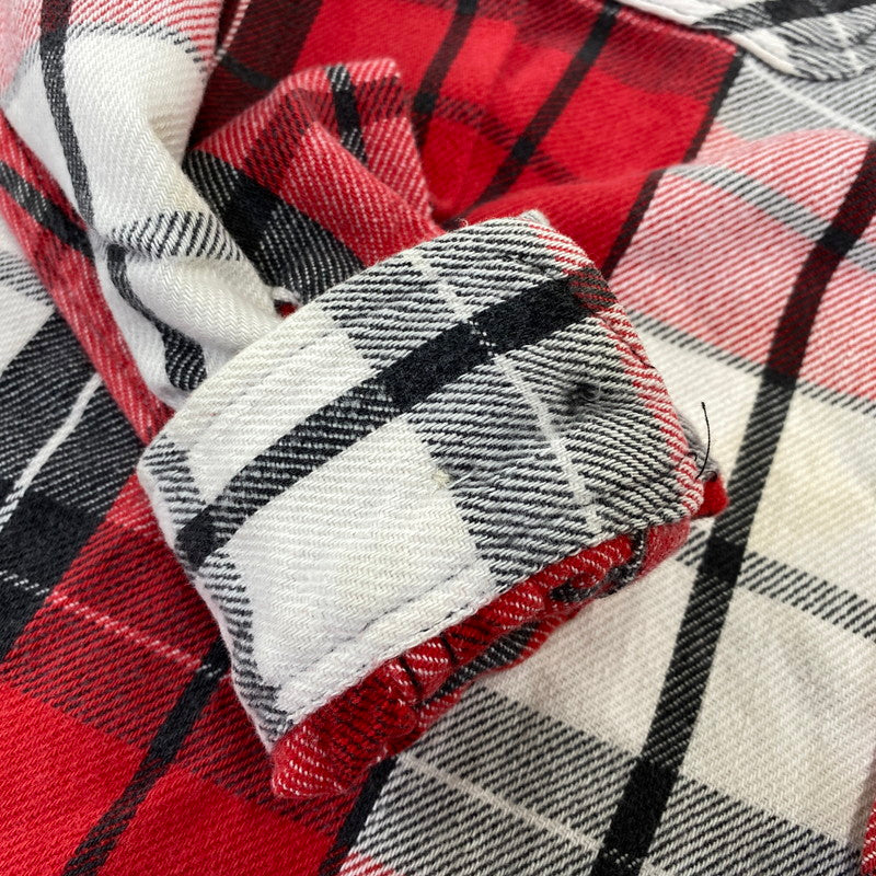 【中古品】【メンズ】 ST. JOHN’S BAY セントジョンズベイ BIG MAC FLANNEL ビッグマック FLANNEL CHECK SHIRT フランネルチェックシャツ 長袖 USA製 146-260818-as-15-izu サイズ：L カラー：レッド系 万代Net店