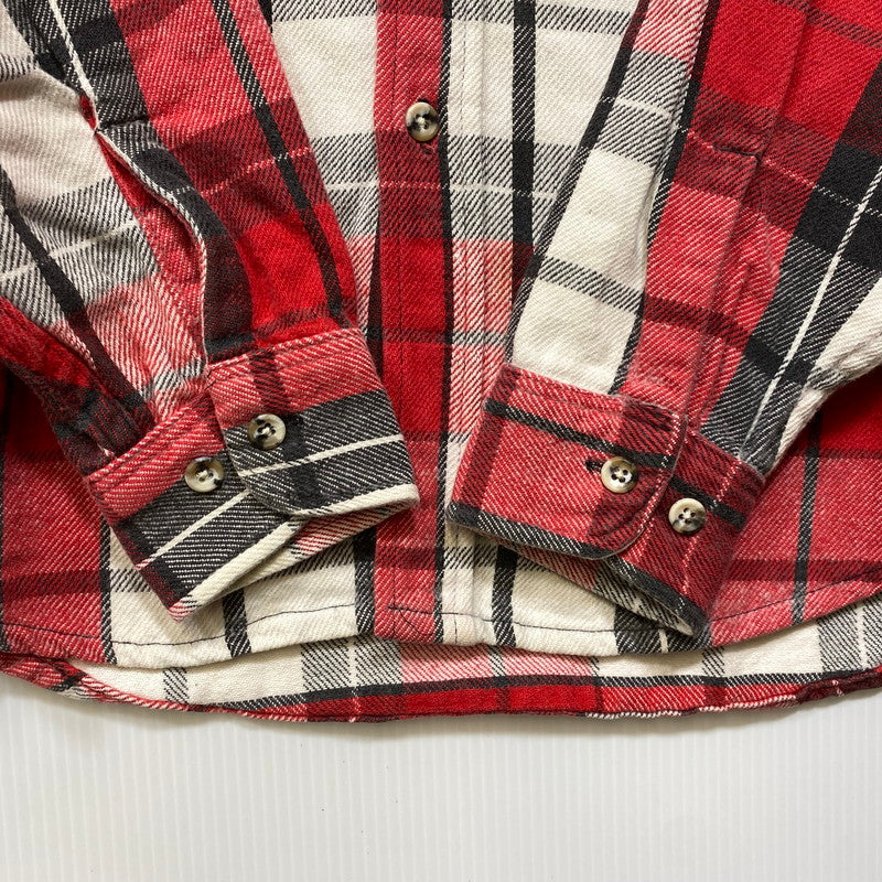 【中古品】【メンズ】 ST. JOHN’S BAY セントジョンズベイ BIG MAC FLANNEL ビッグマック FLANNEL CHECK SHIRT フランネルチェックシャツ 長袖 USA製 146-260818-as-15-izu サイズ：L カラー：レッド系 万代Net店