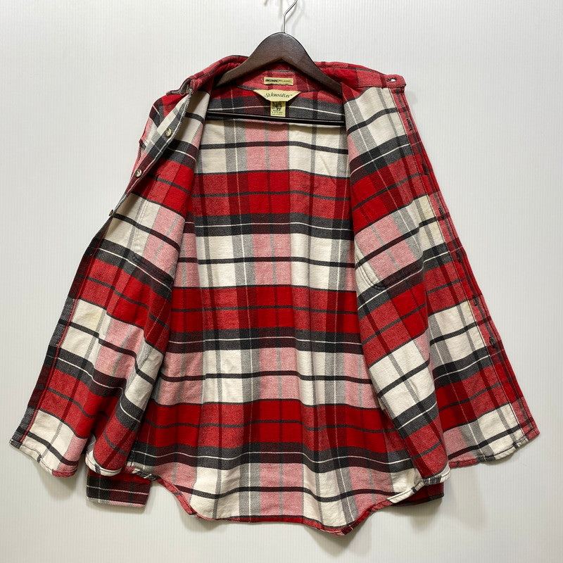 【中古品】【メンズ】 ST. JOHN’S BAY セントジョンズベイ BIG MAC FLANNEL ビッグマック FLANNEL CHECK SHIRT フランネルチェックシャツ 長袖 USA製 146-260818-as-15-izu サイズ：L カラー：レッド系 万代Net店