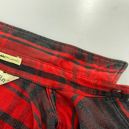 【中古品】【メンズ】 ST. JOHN’S BAY セントジョンズベイ BIG MAC FLANNEL ビッグマック FLANNEL CHECK SHIRT フランネルチェックシャツ 長袖 USA製 146-260818-as-17-izu サイズ：L カラー：レッド×ブラック 万代Net店