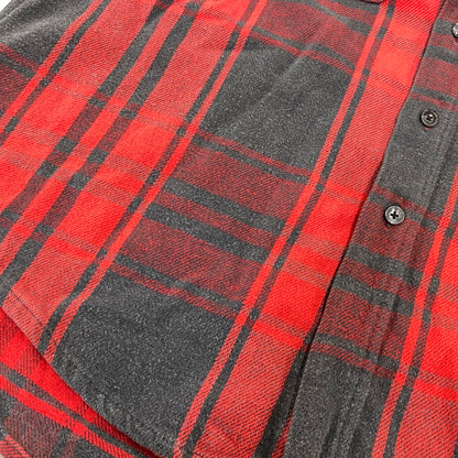 【中古品】【メンズ】 ST. JOHN’S BAY セントジョンズベイ BIG MAC FLANNEL ビッグマック FLANNEL CHECK SHIRT フランネルチェックシャツ 長袖 USA製 146-260818-as-17-izu サイズ：L カラー：レッド×ブラック 万代Net店