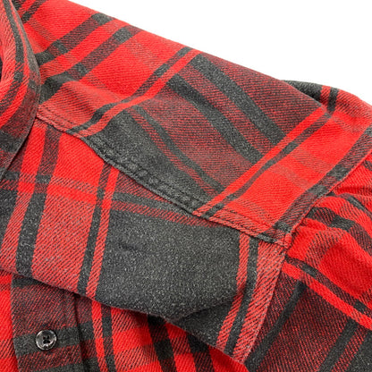 【中古品】【メンズ】 ST. JOHN’S BAY セントジョンズベイ BIG MAC FLANNEL ビッグマック FLANNEL CHECK SHIRT フランネルチェックシャツ 長袖 USA製 146-260818-as-17-izu サイズ：L カラー：レッド×ブラック 万代Net店