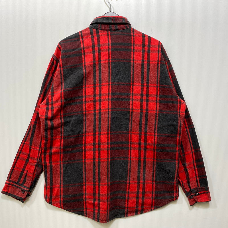 【中古品】【メンズ】 ST. JOHN’S BAY セントジョンズベイ BIG MAC FLANNEL ビッグマック FLANNEL CHECK SHIRT フランネルチェックシャツ 長袖 USA製 146-260818-as-17-izu サイズ：L カラー：レッド×ブラック 万代Net店