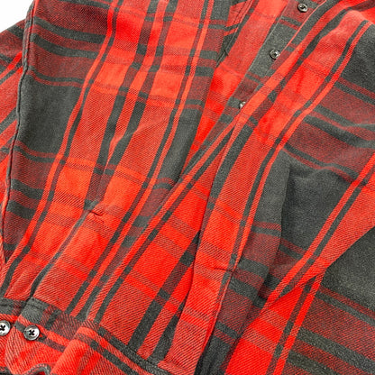 【中古品】【メンズ】 ST. JOHN’S BAY セントジョンズベイ BIG MAC FLANNEL ビッグマック FLANNEL CHECK SHIRT フランネルチェックシャツ 長袖 USA製 146-260818-as-17-izu サイズ：L カラー：レッド×ブラック 万代Net店