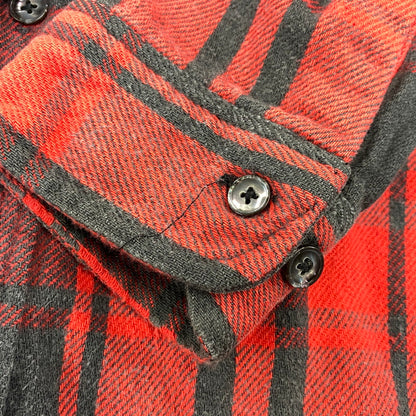 【中古品】【メンズ】 ST. JOHN’S BAY セントジョンズベイ BIG MAC FLANNEL ビッグマック FLANNEL CHECK SHIRT フランネルチェックシャツ 長袖 USA製 146-260818-as-17-izu サイズ：L カラー：レッド×ブラック 万代Net店