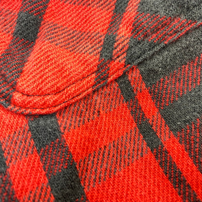 【中古品】【メンズ】 ST. JOHN’S BAY セントジョンズベイ BIG MAC FLANNEL ビッグマック FLANNEL CHECK SHIRT フランネルチェックシャツ 長袖 USA製 146-260818-as-17-izu サイズ：L カラー：レッド×ブラック 万代Net店