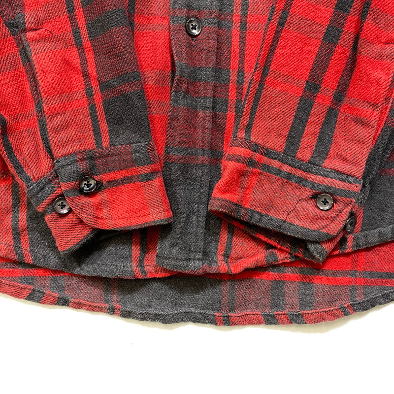 【中古品】【メンズ】 ST. JOHN’S BAY セントジョンズベイ BIG MAC FLANNEL ビッグマック FLANNEL CHECK SHIRT フランネルチェックシャツ 長袖 USA製 146-260818-as-17-izu サイズ：L カラー：レッド×ブラック 万代Net店