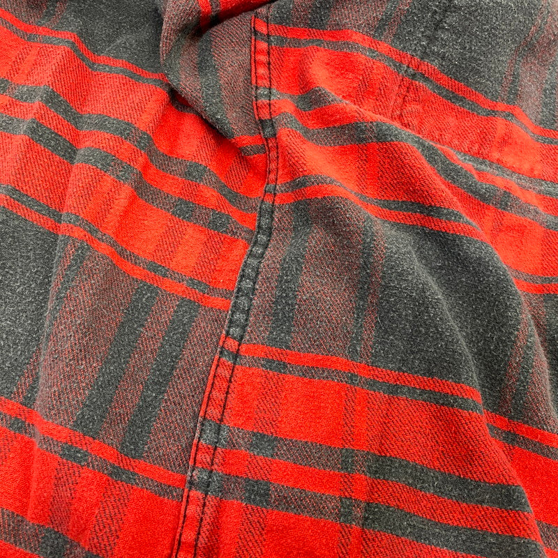 【中古品】【メンズ】 ST. JOHN’S BAY セントジョンズベイ BIG MAC FLANNEL ビッグマック FLANNEL CHECK SHIRT フランネルチェックシャツ 長袖 USA製 146-260818-as-17-izu サイズ：L カラー：レッド×ブラック 万代Net店