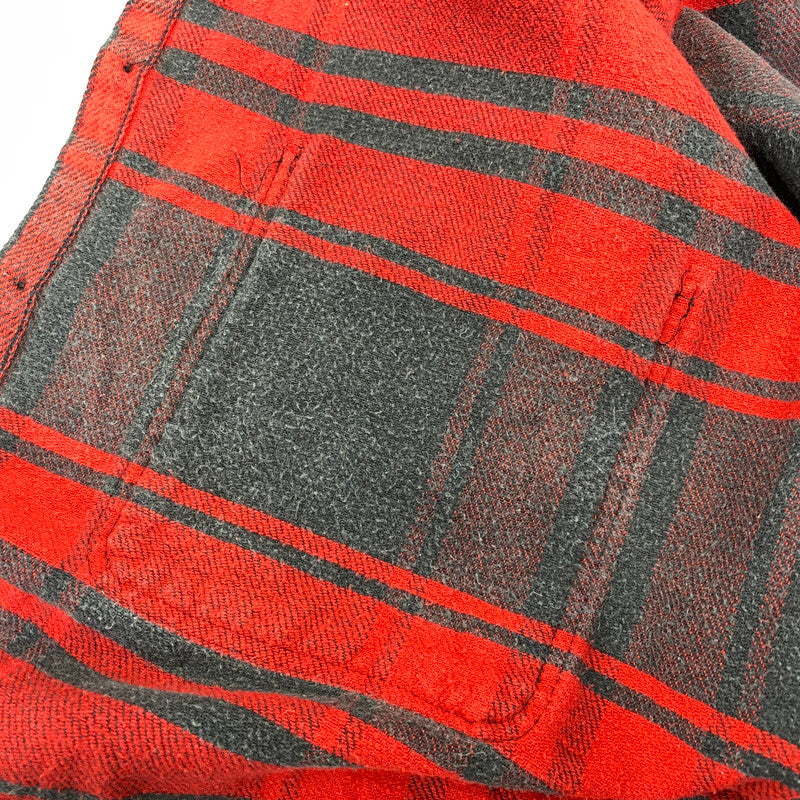 【中古品】【メンズ】 ST. JOHN’S BAY セントジョンズベイ BIG MAC FLANNEL ビッグマック FLANNEL CHECK SHIRT フランネルチェックシャツ 長袖 USA製 146-260818-as-17-izu サイズ：L カラー：レッド×ブラック 万代Net店