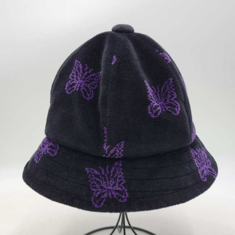 【中古品】【メンズ/レディース】 NEEDLES ニードルス LQ037 BERMUDA HAT - C PE PAPILLON VELOUR バミューダ ハット パピヨン ベロア 帽子 185-260818-cs-25-izu サイズ：M カラー：ブラック 万代Net店