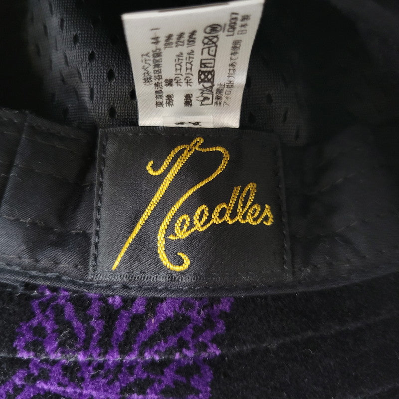 【中古品】【メンズ/レディース】 NEEDLES ニードルス LQ037 BERMUDA HAT - C PE PAPILLON VELOUR バミューダ ハット パピヨン ベロア 帽子 185-260818-cs-25-izu サイズ：M カラー：ブラック 万代Net店