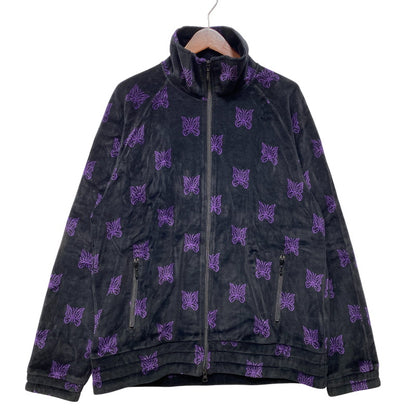 【中古品】【メンズ】 Needles ニードルス C/PE PAPILLON VELOUR LQ237 パピヨン ベロア トラックジャケット 140-260818-as-18-izu サイズ：L カラー：ブラック×パープル 万代Net店