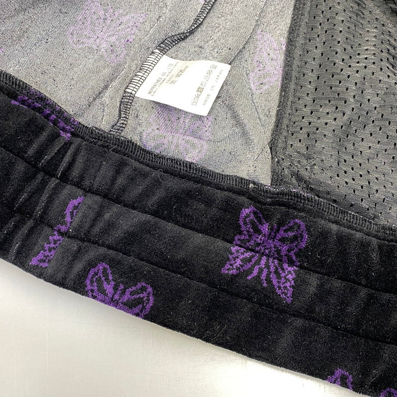 【中古品】【メンズ】 Needles ニードルス C/PE PAPILLON VELOUR LQ237 パピヨン ベロア トラックジャケット 140-260818-as-18-izu サイズ：L カラー：ブラック×パープル 万代Net店